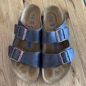 Brown leather Birkenstocks size 37